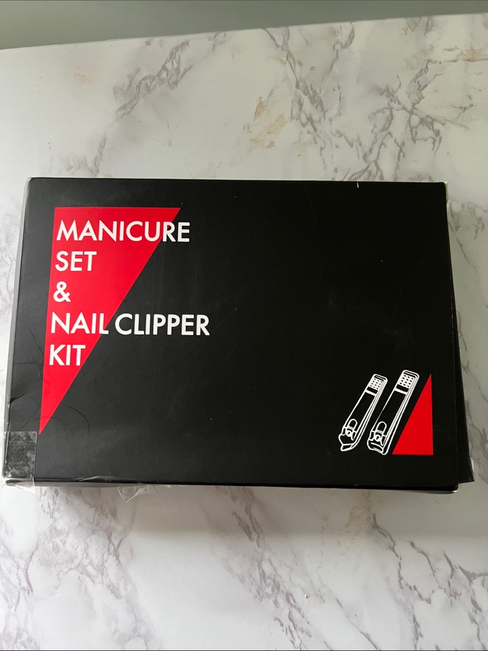 Black and Red Manicure Set & Nail Clipper Kit - Unbranded